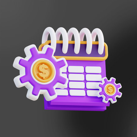 3d illustration money circulation calendar 2の写真素材