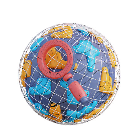 3d illustration search global business (3)の写真素材