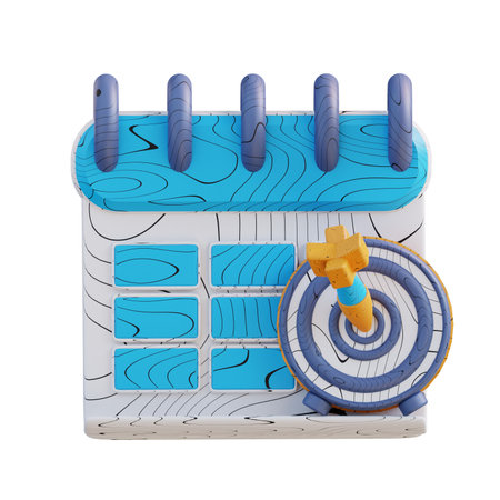 3d illustration target calendar (4)の写真素材
