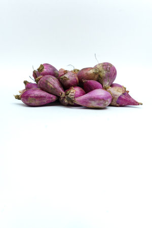 Shallots on white background,Shallots on white backgroundの写真素材