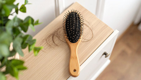 Hair loss problem. Hair loss problem concept. Hair loss problem.の素材