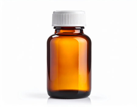 bottle of medicine isolated on a white background with clipping path.の素材