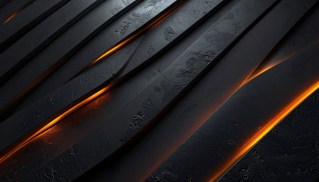 Abstract metal background with glowing lines. 3d rendering, 3d illustration.の素材