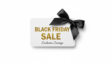 Black Friday Sale Tag Isolated on White Background. Vector Illustrationの素材