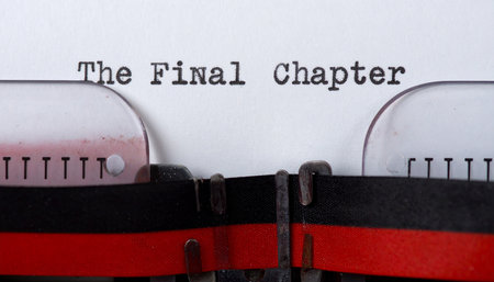 The Final Chance phrase written by an old typewriter on white paperの素材