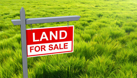 Loan For Sale Real Estate Sign on Green Grass Field Background.の素材