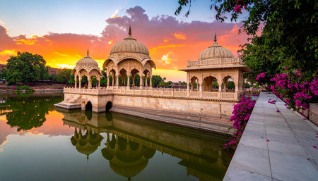Sunset view of the famous Humayun's Tomb in Delhi, Indiaの素材