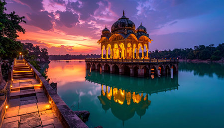 Sunset view of the Blue Mosque in Jaipur, Rajasthan, Indiaの素材