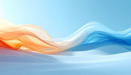 abstract background with smooth lines in blue and orange colors, vector illustrationの素材