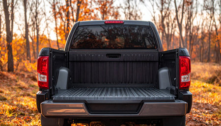 Land Rover Defender in the autumn forestの素材