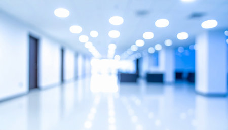 Abstract blur and defocused hospital corridor interior for background - Vintage Filterの素材