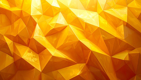 Abstract background of polygonal yellow and orange color. 3d renderingの素材