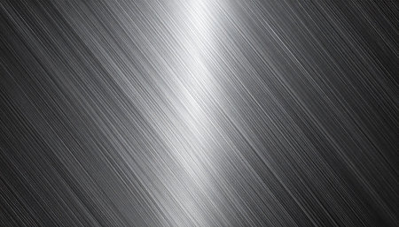 Metal background or texture of brushed steel plate with reflections Iron plate and shinyの素材