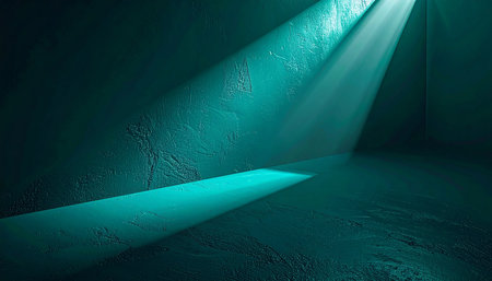 abstract scene with rays of light in empty room, 3d renderの素材