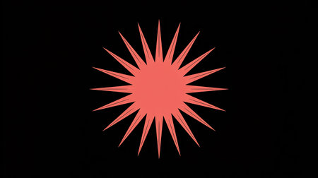 An illustration of a red star on a black background with copy space.の素材