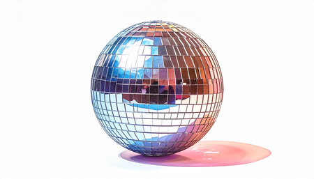 Disco ball isolated on white background. Vector illustration. Eps 10.の素材