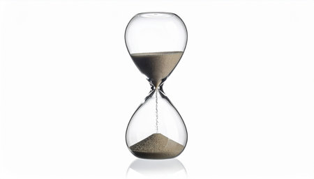 Hourglass isolated on white background with clipping path. Time concept.の素材
