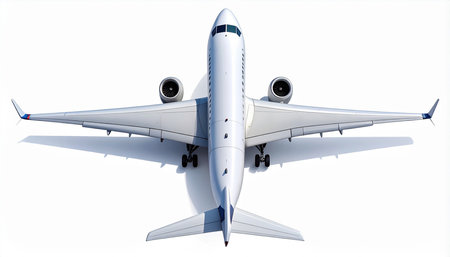 Airplane isolated on a white background. 3d rendering image.の素材