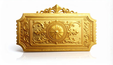 golden box isolated on a white background. 3d illustration.の素材