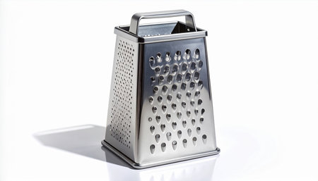 Metal grater on a white background. Kitchen utensils.の素材