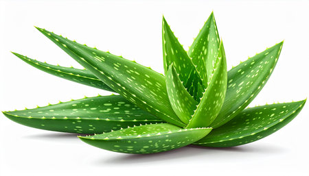 Aloe vera plant isolated on white background with clipping path.の素材