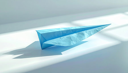 Paper plane on a white background. 3d rendering, 3d illustration.の素材