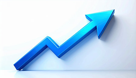 Highly rendering of graph in white background. 3d illustration.の素材