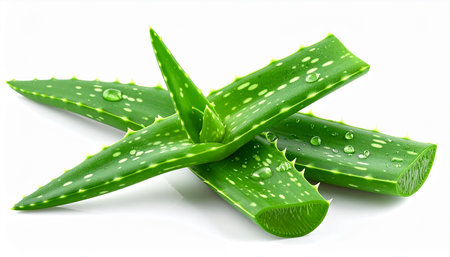 Aloe vera plant isolated on white background with clipping path.の素材