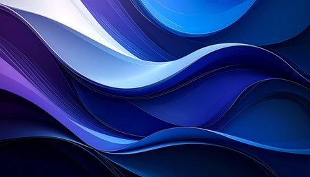 Abstract blue wavy background. 3d rendering, 3d illustration.の素材