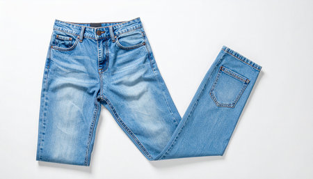 Jeans on white background. Jeans on white background. Jeans on white backgroundの素材