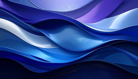 Abstract blue wavy background. 3d rendering, 3d illustration.の素材
