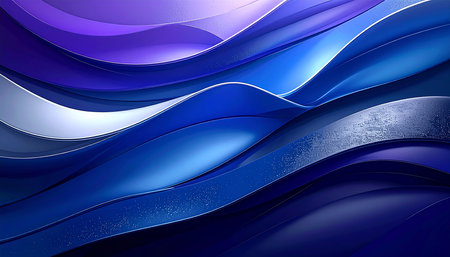 Abstract blue wavy background. 3d rendering, 3d illustration.の素材