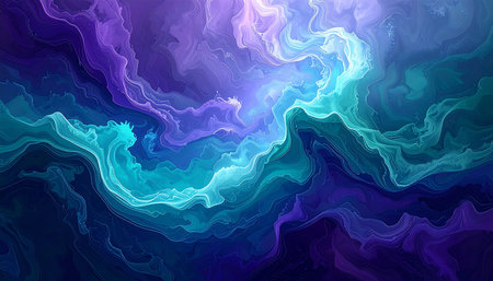 Abstract blue and purple marble background. Fantasy fractal texture. Digital art. 3D rendering.の素材