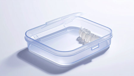 Plastic lunch box on a white background. 3D rendering.の素材