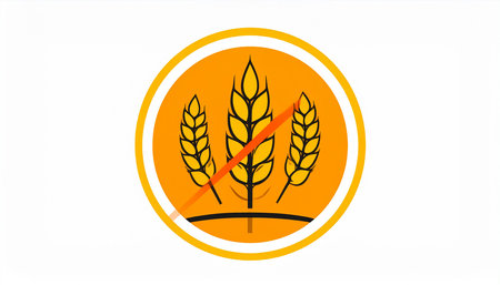 Illustration of wheat icon isolated on a white background for use in designの素材