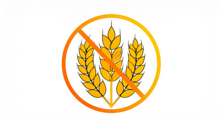 No wheat sign on a white background. Vector illustration of wheat.の素材