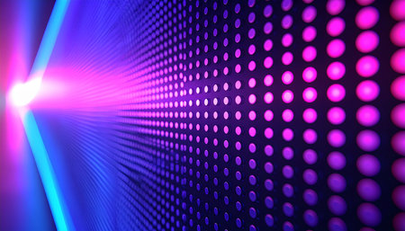 abstract background with purple and violet neon lights. 3d renderingの素材