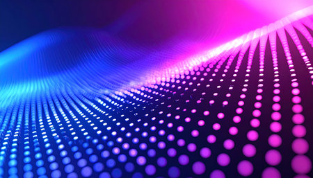 Abstract particles wave. Futuristic technology style. Elegant background for business tech presentations.の素材