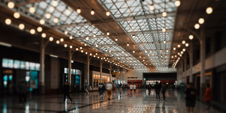 Interior of Suvarnabhumi International Airport in Bangkok, Thailandの素材