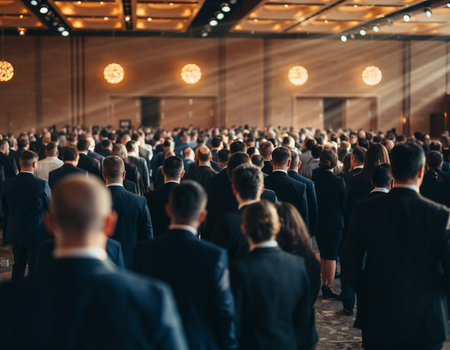 Business people at a conference hall. Audience at the conference hall. Business and Entrepreneurship.の素材