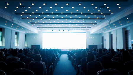 Business Conference and Presentation. Audience in the conference hall.の素材