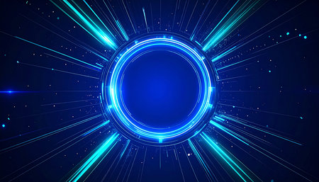 Abstract technology background with glowing circles. Vector illustration. Eps 10.の素材