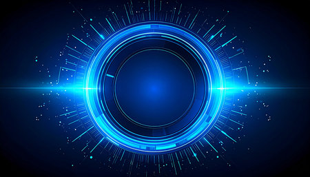 Abstract technology circle background. Vector illustration. Futuristic technology style.の素材