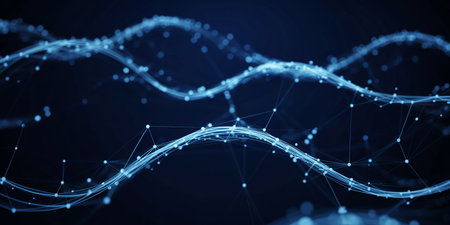 Abstract technology background. Network connection structure. Big data visualization. 3D renderingの素材