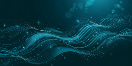 Abstract wave background. Big data visualization. Graphic concept for your designの素材