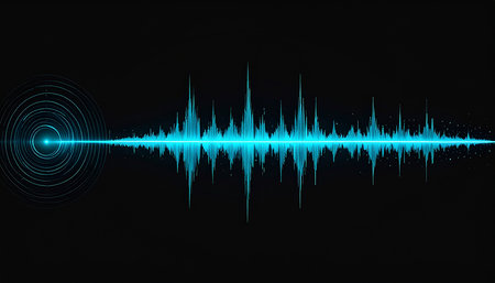 Sound wave on a black background. Vector illustration. Eps 10.の素材