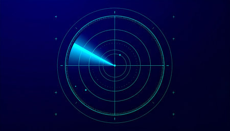 Futuristic HUD sight on dark blue background. Vector illustration.の素材