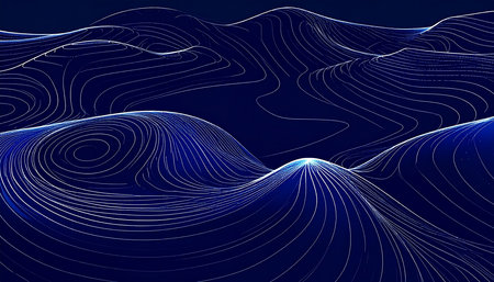 Abstract background with blue waves. Vector illustration for your design. EPS 10の素材