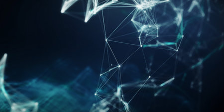 3D rendering of abstract digital technology concept. Network connection structure. Big data visualization.の素材