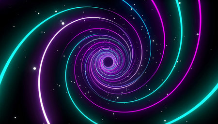 Neon spiral. Abstract background. Vector illustration for your design.の素材